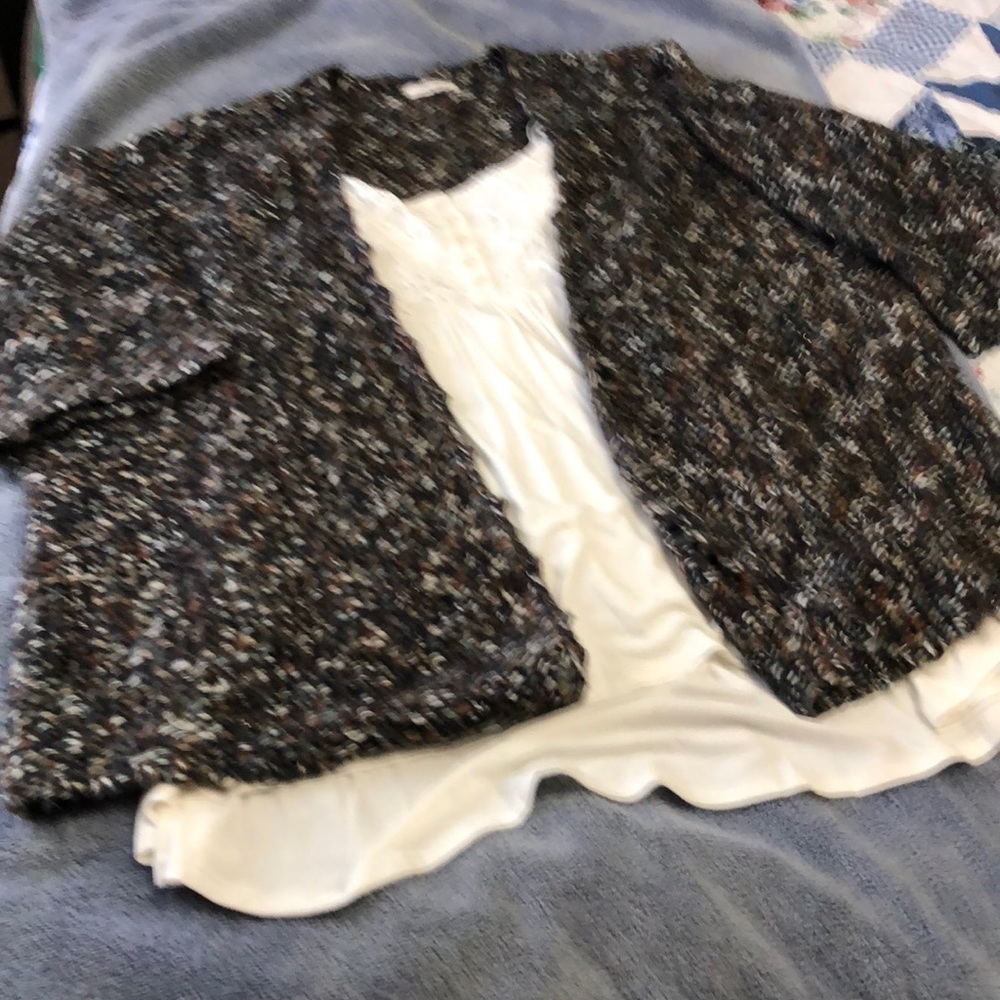 Maurice's 2X Neutral Multi-Color Loose Knit Open Front Cardigan- EUC